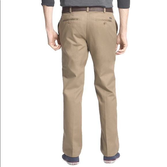 Izod American Chino cotton khaki flat front pants - Picture 2 of 15